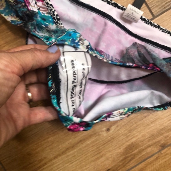 NWT Kenneth Cole Reaction ($46) BRIGHT Bikini Swim Hipster Bottom W/mesh Ruffle. - Picture 7 of 8